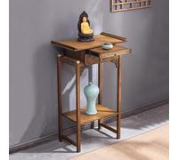 Bamboo Altar Table with Pull-Out Storage Board and Drawer for Living Room, Shrine, Temple, 39.3 Inches