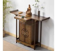 Bamboo Altar Table with Storage, Meditation Cabinet for Home Sanctuary, Living Room or Bedroom