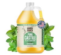 BAMBOO AND BIRCH Pure Castile Soap Liquid Organic, Certified Palm Oil Free Natural Soap, Peppermint, 64 oz