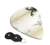 Bamboo And Cherry Blossoms Tree Zen Set Of 6 Guitar Plectrums For Acoustic Guitar, Electric Guitar, Bass, Ukulele - Thin, Medium And Thick.