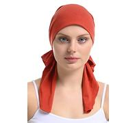 Bamboo and Cotton Chemo Headwear Hair Loss Fitted Pre-Tied Bandana (Cinnamon)