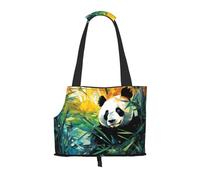 Bamboo and Panda Printed Portable Foldable pet Shoulder Bag, Suitable for Carrying Small Pets