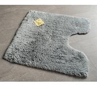 Bamboo Anthracite Toilet Mat With Cutout 55X55 Cm | 30 Mm Pile | Without Latex