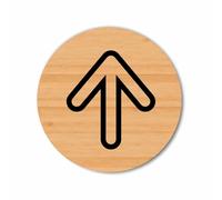 Bamboo Arrow Sign - 100 x 100mm - Durable & Vivid Print, Sustainable Material, Peel-and-Stick for Easy Mounting, Eco-Friendly Directional Signage for Offices, Restaurants & Public Spaces