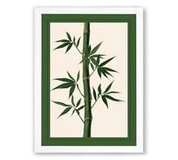 Bamboo Ascendant Botanical Framed Wall Art Print A3 (42×29.7cm) White, Wall Decor for Living Room, Bedroom, Office & Home, Ready to Hang, Art Gift