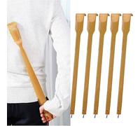 Bamboo Back Scratcher Aid Stick Scratching Massage Roller Long Wooden Body Itch, New Upgrade Backscratchers Massagers Tool for Help for The Elderly, Scratcher Stick (5 Pcs)