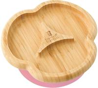 bamboo bamboo Baby and Toddler Plate with Suction for Feeding and Weaning, Bamboo Divider Taste Plate with Secure Suction, Suction Plates for Babies from 6 Months (Divider, Pink)
