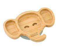 bamboo bamboo Baby Plate and Toddler Plate, Suction Plate for Feeding and Weaning, Bamboo Elephant with Secure Suction, for Babies from 6 Months (Elephant, Grey)