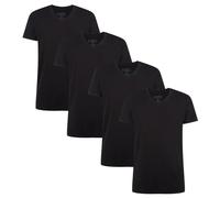 Bamboo basics Men’s V-Neck T-Shirt 4-Pack, Casual, Black/White/Navy/Green