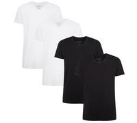 Bamboo basics Men’s V-Neck T-Shirt 4-Pack, Casual, Black/White/Navy/Green