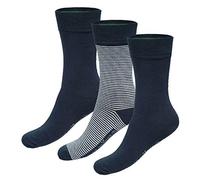 Bamboo Basics - Men's and Women's Bamboo Socks - Beau (3-pack) - Hypoallergenic and Silky Soft - Fresh and Dry Feet (Navy Striped, EU 35-40)