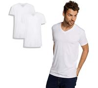 Bamboo Basics - Men's Bamboo T-Shirt - Velo - V-Neckline - 2 Pack - Extra Long - Extra Soft and Breathable - White
