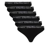 Bamboo Basics Women's String EMMA, 6-Pack - Logo Band, Breathable, Single J...