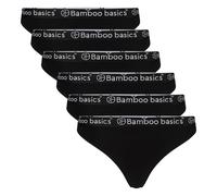 Bamboo Basics Women's String EMMA, 6-Pack - Logo Band, Breathable, Single J...