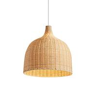 Bamboo Basket Weave Hanging Light, 1 Lights Elegant Rattan Chandelier Boho Woven Hanging Ceiling Lights Hand-Worked Pendant Light Natural Wicker Woven Restaurant Cafe Hotpot Restaurant Lamp
