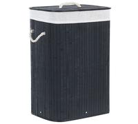 Laundry Basket KOMARI Bamboo Black 72 L