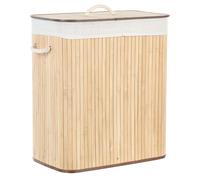Bamboo Basket with Lid Light Wood KANDY