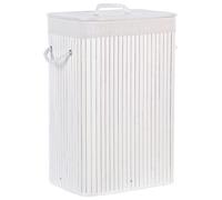 Laundry Basket KOMARI Bamboo White 72 L