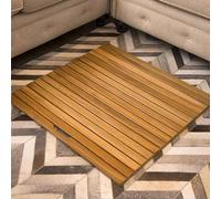 Bamboo Bath Mat, Non-Slip Bathroom Shower Mat, Durable Rectangular Wood Duckboard, Spa and Sauna Floor Mat with Handle Design, Eco-Friendly Solid Wood
