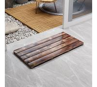 Bamboo Bath Mat, Non Slip Wooden Shower Mat Floor Sturdy Mats, Shower Mat for Bathroom, Platform for Spa, Sauna, Pool, Hot Tub, Indoor Or Outdoor Use(Brown,80 * 40cm/31.5 * 15.7in)