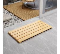 Bamboo Bath Mat, Non Slip Wooden Shower Mat Floor Sturdy Mats, Shower Mat for Bathroom, Platform for Spa, Sauna, Pool, Hot Tub, Indoor Or Outdoor Use(Yellow,80 * 40cm/31.5 * 15.7in)