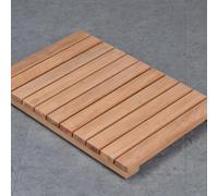 Bamboo Bath Mat with Quick Drying Waterproof Design Non Slip Feet Multifunctional Duck Board for Bathtub/Shower Natural Wood Rectangular Mat (65x65cm)