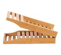 Bamboo Bath Tub Rack Foldable Adjustable Tray Caddy Organiser Natural