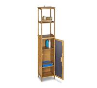 Bamboo Bathroom Cabinet Wooden Cupboard 5 Shelves 170 cm Tall Storage Wood
