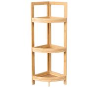 Beliani Corner Shelving Unit Illampu Bamboo Wood Light Brown