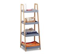 Bamboo bathroom shelf Freestanding Storage Rack 4-Tier Organizer Compact