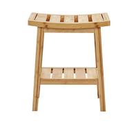 Beliani Side Table TREMONT Bamboo Wood Light Brown
