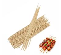 Bamboo BBQ Skewers Wooden Skewers Fruit Vegetabe Meat Kebab Shish Skewer Cocktail Chocolate Appitizer Fountain Party Essentials Home Kitchen Hotel Party BBQ Sticks 1 Pack (150 Pieces)