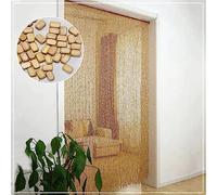 Bamboo Bead Curtain 80×200cm 90×200cm 100×200cm,Hanging Natural Wooden Beaded Curtains,Fly Screen,Home Decor Divider String Beaded Curtain,Handmade,for Closet Doorway Patio,W×H-80strands(80×210cm)