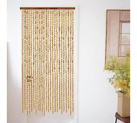 Bamboo Beaded Curtain for Door, Vintage Natural Wood Fly Screen, Enhances Entryway Aesthetics with Elegant Drapes