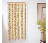 Bamboo Beaded Curtain for Door, Vintage Natural Wood Fly Screen, Enhances Entryway Aesthetics with Elegant Drapes