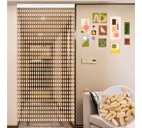 Bamboo Beaded Door Curtain 70x180cm - Natural Decorative Room Divider Elegant Eco-Friendly Window Treatment Coffee Color Perfect for Privacy and Home Decor