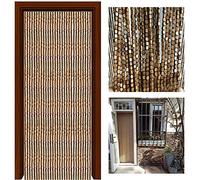Bamboo Beaded Door Curtains - Customizable Wooden Fly Screen Room Divider for Bedroom & Living Room Decorative 100 Strands (100x150cm) - Stylish Home Accent