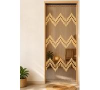 Bamboo Beaded Wooden Door Curtain Summer Blind Fly Screen 90cm x 180cm Beautiful Hanging & Caravan Room Window Decorations Dividers for, Doorways Zigzag