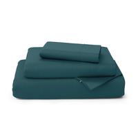 Cosy House Collection Luxury Bamboo Sheets - 4 Piece Bedding Set - Bamboo Viscose Blend - Soft, Breathable, Deep Pocket - 1 Duvet Cover, 1 Fitted Sheet, 2 Pillow Cases - Super King, Dark Teal
