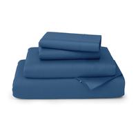Cosy House Collection Luxury Bamboo Sheets - 4 Piece Bedding Set - Bamboo Viscose Blend - Soft, Breathable, Deep Pocket - 1 Duvet Cover, 1 Fitted Sheet, 2 Pillow Cases - King, Royal Blue