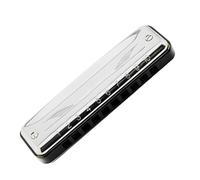 禁售：Bamboo Beginners And Adults Playing Ten Hole Harmonica In C Key Silver Or Blue harmonica Professional Adult Instrument(Silver)