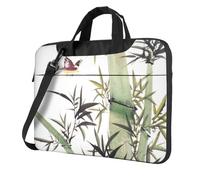 Bamboo Bird Pattern Printed Waterproof Laptop Case Ultra-Thin Portable One-Shoulder Laptop Bag 600d Oxford 13in/14in/15.6in