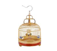 Bamboo Birdcages Handmade Bird Cage Creative Retro Bird House Carrier Round Small Bird Cages Hanging Birdcage for Home