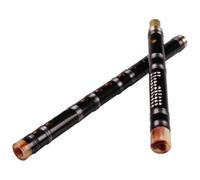Bamboo Black Single Output In White Copper Second Section First School Bitter Bamboo Flute Horizontal Flute Tie Flute(F Key)