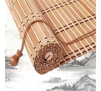 Bamboo Blackout Roller Blinds for Windows & Balcony, Tea Room Partition, Hotel Restaurant Elevator Curtain, Sunshade Filter Light Blinds
