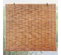 Bamboo Blind Blackout Blinds Roller Retro Reed Curtains Shade with Lifter Sunshade Privacy Wide Kitchen Roman Roller for Window/Door/Patio Balcony Outdoor Indoor Various Sizes