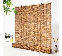 Bamboo Blind For Conservatory, Thermal Natural Reeds Roller Blinds, Window Blinds No Drilling, 50 60 80 90 100cm Outdoor Patio Sunshade, Privacy Screen For Garden(W110 x H165 cm)