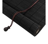 Bamboo Blind,Natural Vintage Decoration Bamboo Roller Curtains,Breathable Water Proof UV Protection Light Filtering Roll Up Blinds,Sun Shade,Black Shutters for Outdoor/Indoor (100x120cm/39x47in)
