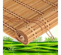 Bamboo Blinds 50cm 60cm 70cm 80cm 90cm 100cm 120cm 140cm Wide,Bamboo Roller Shades for Windows,60% Light Filtering Curtains,Roman Blinds,Sunshade Roll Up Blinds,With Lifter,W×H-55×130cm(22*51in)