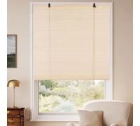 Bamboo Blinds Bamboo Shades Roman Blinds Roman Shades Outdoor Blinds, Ventilation, Breathability and sun protection, for Outdoor/Indoor windows Porch Patio-Natural Color-115Wx210H cm